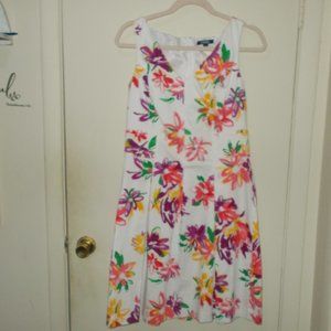 Chaps Floral Spring Dress Multi Color Size 10